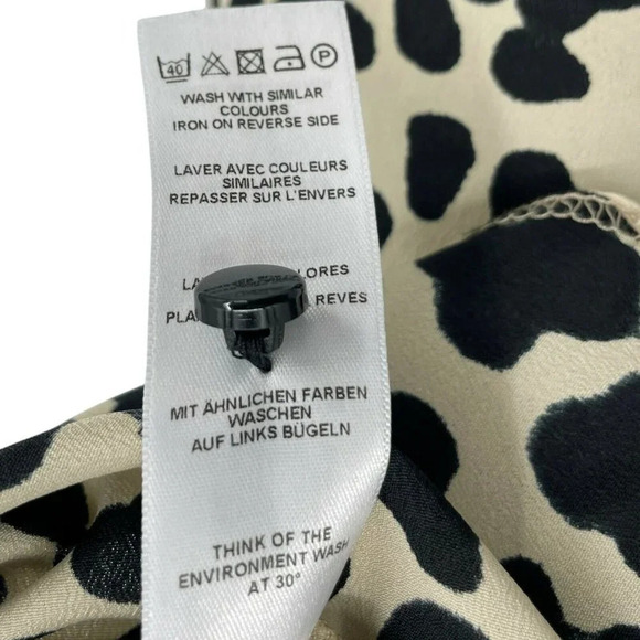 ASOS Tank Top Womens 6 Black Cream Leopard Print Sleeveless Cut Out Flare Halter - Picture 6 of 8